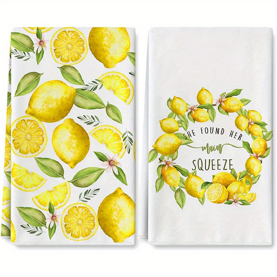 2Pcs, Lemon Wreath Kitchen Tow - Home Cooking Cookbook ulasan dan harga