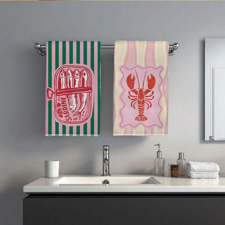 2Pcs, Pink and Green Striped S - Home Cooking Cookbook ulasan dan harga